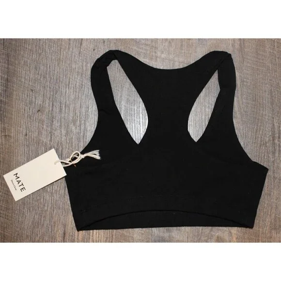 Mate the Label Women Organic Sports Racerback Bra Leggings 2 Pc Set BLACK - Picture 11 of 13
